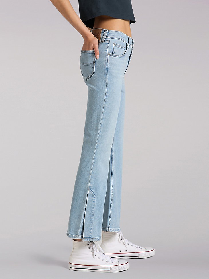 WOMEN'S LEE EUROPEAN COLLECTION HIGH RISE SPLIT FLARE JEAN IN SUNBLEACH
