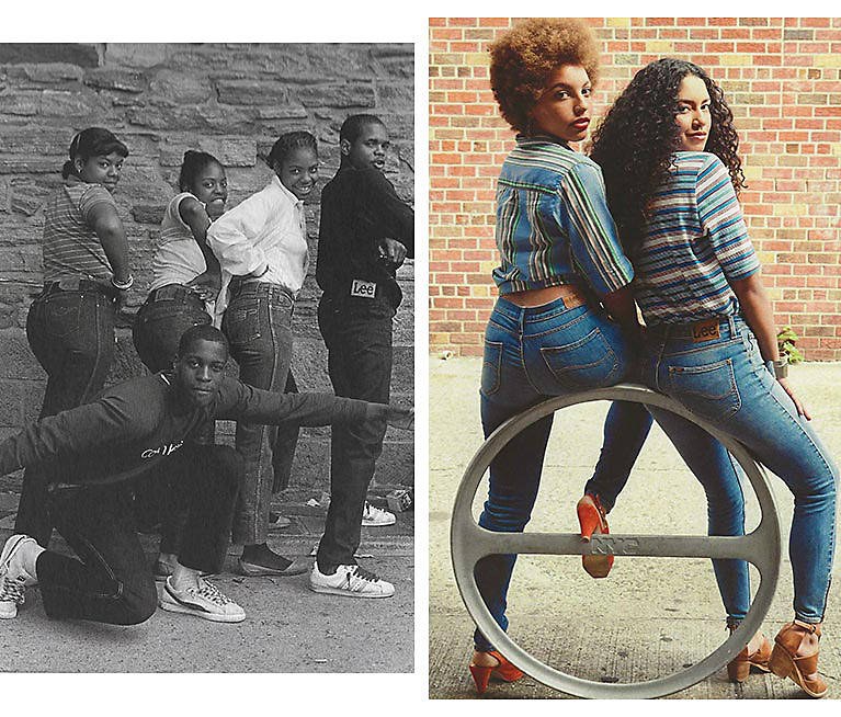Three images of People in Lee branded clothing