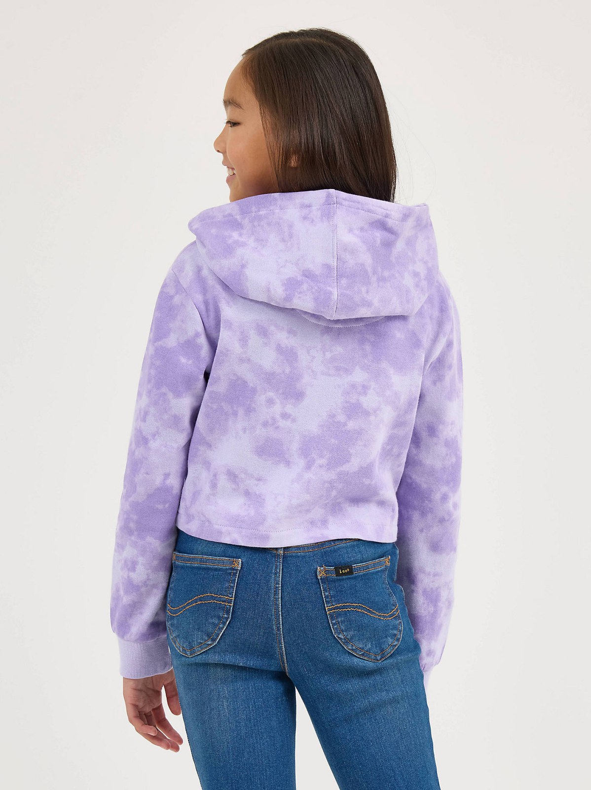 Girl's Tie Dye Crop Logo Hoodie - view 2
