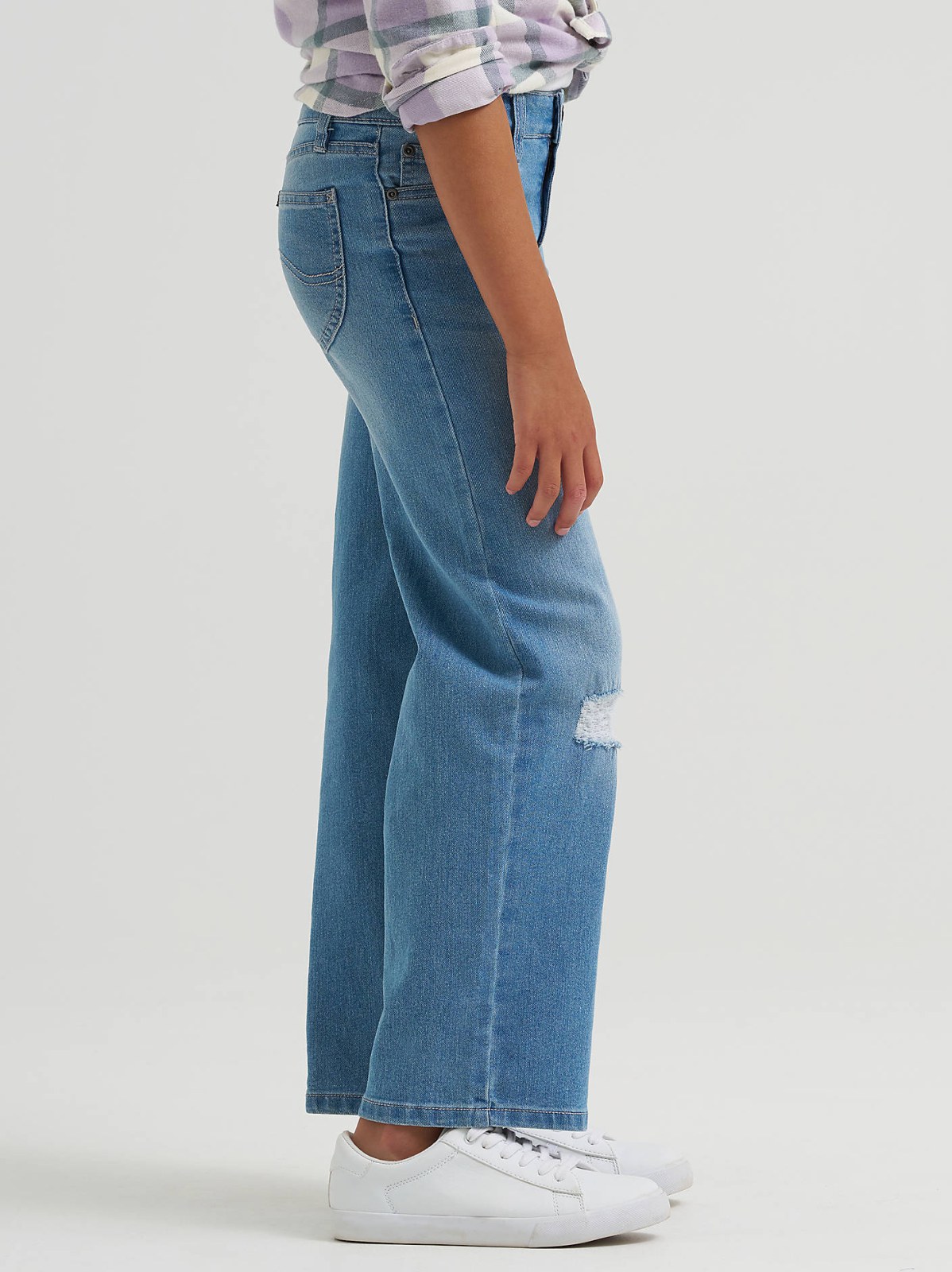 Girl's Distressed Wide Leg Jean - view 4
