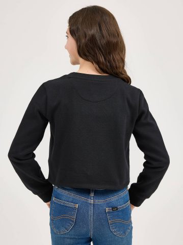 Girl's Crop Logo Crewneck — alternate view