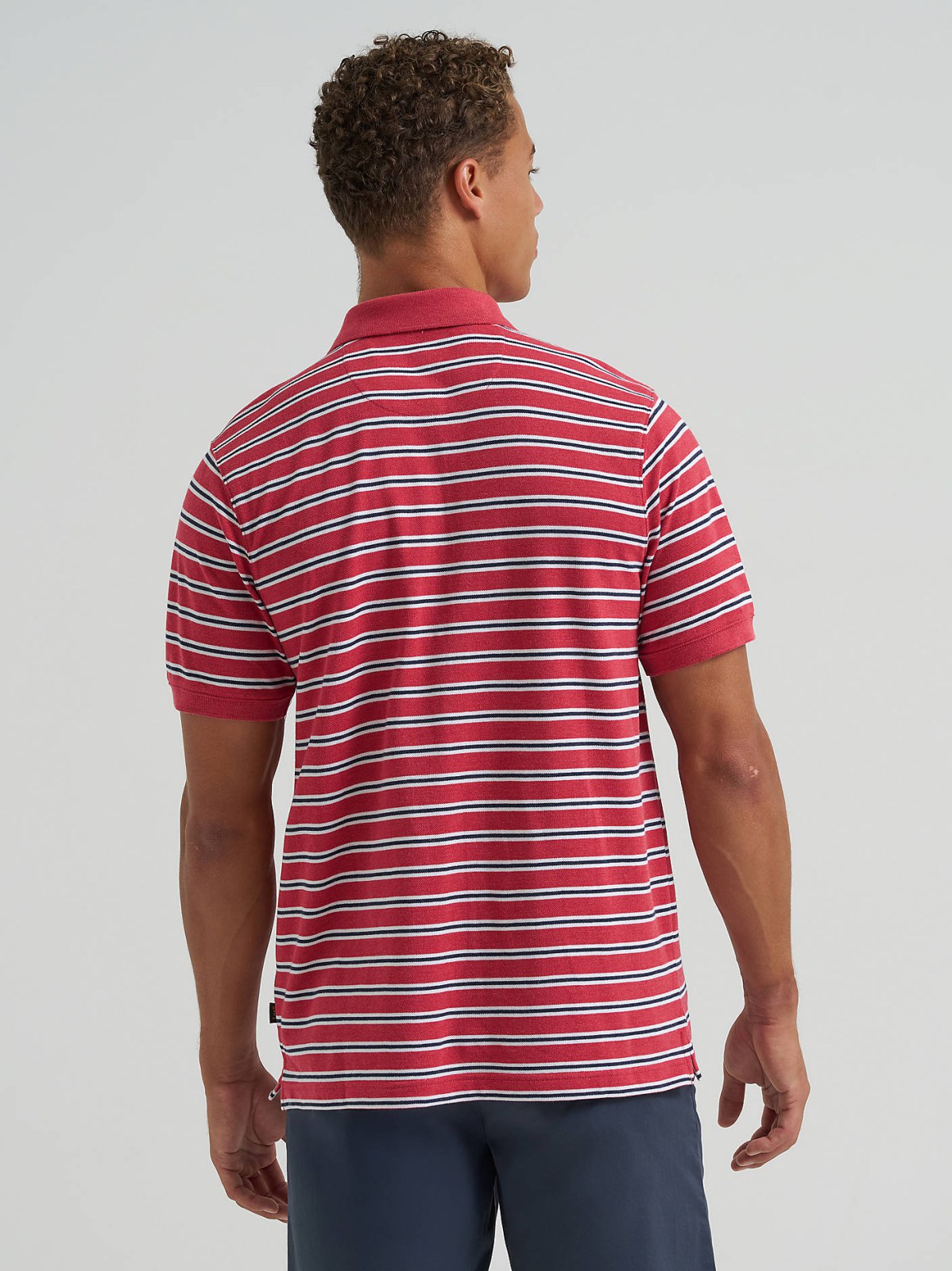 Men's Stripe Mini Pique Polo Shirt - view 2