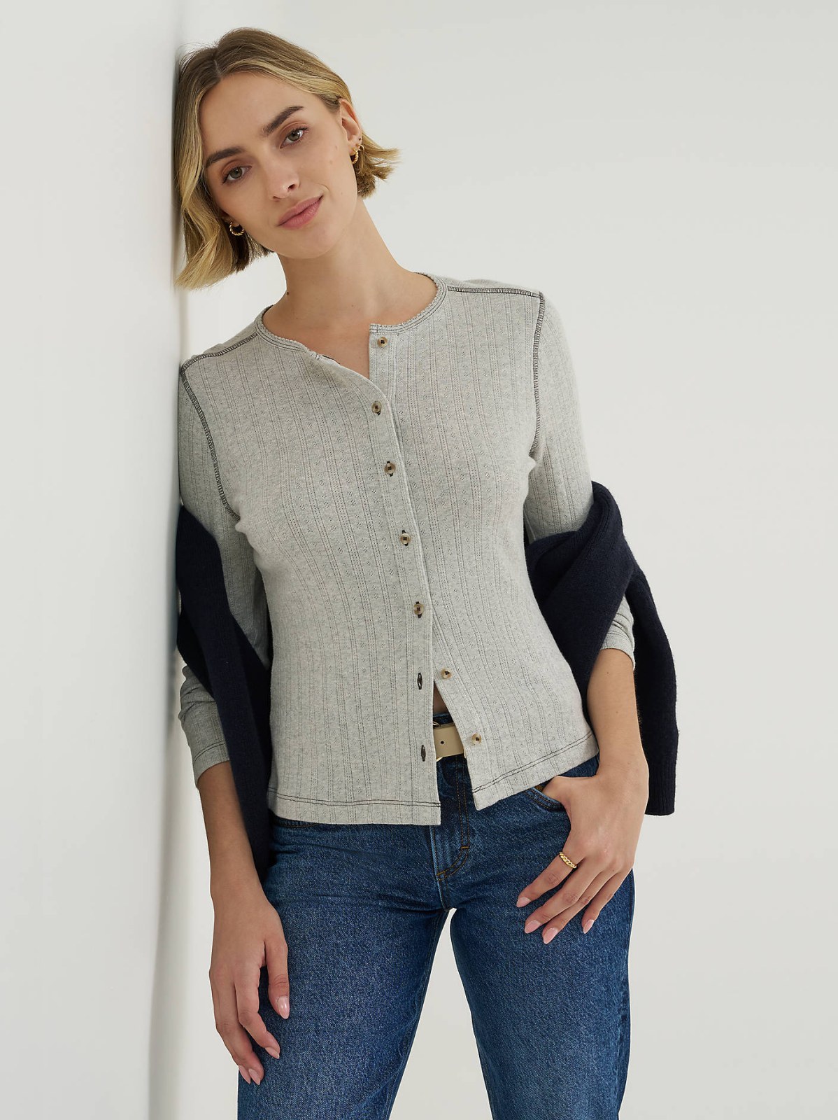Women's Pointelle Cardigan Sweater