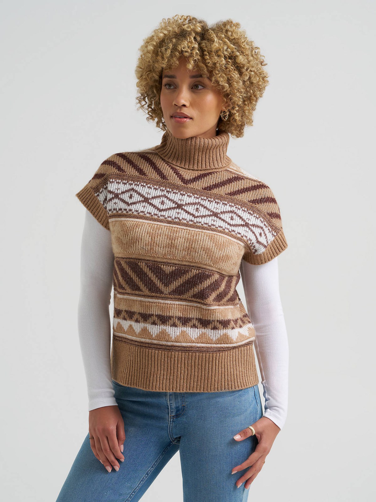 Women's Sleeveless Turtle Neck Sweater Vest