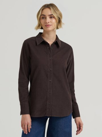 Women's Classic Button Down Corduroy Shirt