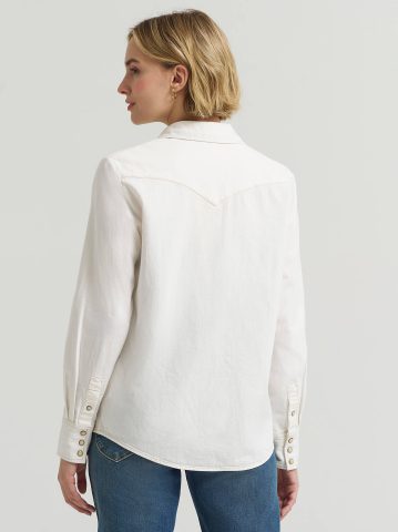 Women's Solid Western Snap Front Shirt