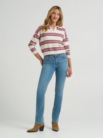 Women's V-Neck Stripe Sweater