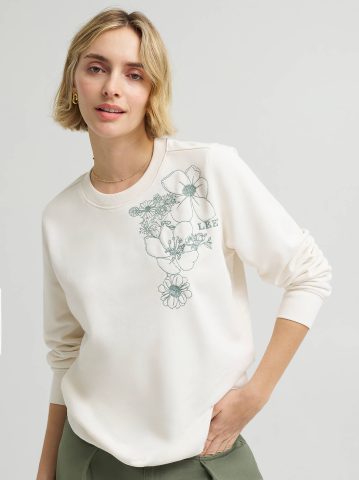 Women's Floral Embroidered Logo Sweatshirt — alternate view