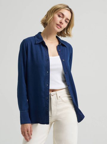Women's Classic Pocketless Button Down Shirt