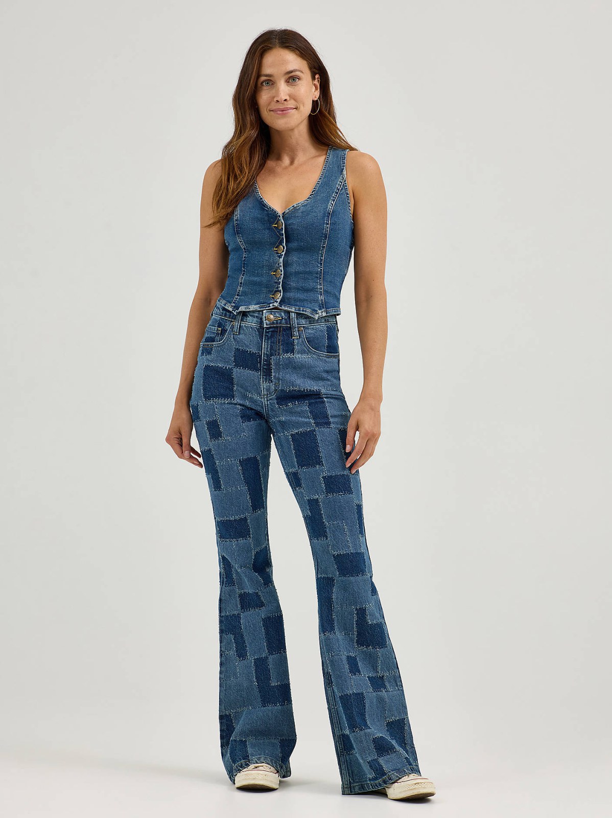 Women's High Rise Patchwork Flare Jean - view 2