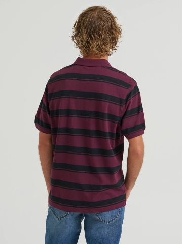 Men's Stripe Mini Pique Polo Shirt