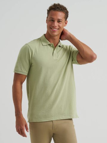 Men's Solid Mini Pique Polo Shirt