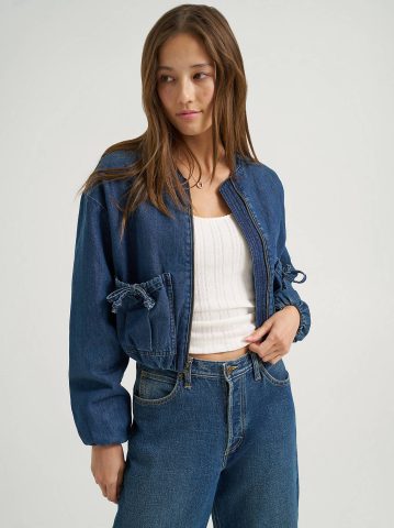 Women's Oversized Denim Bubble Jacket