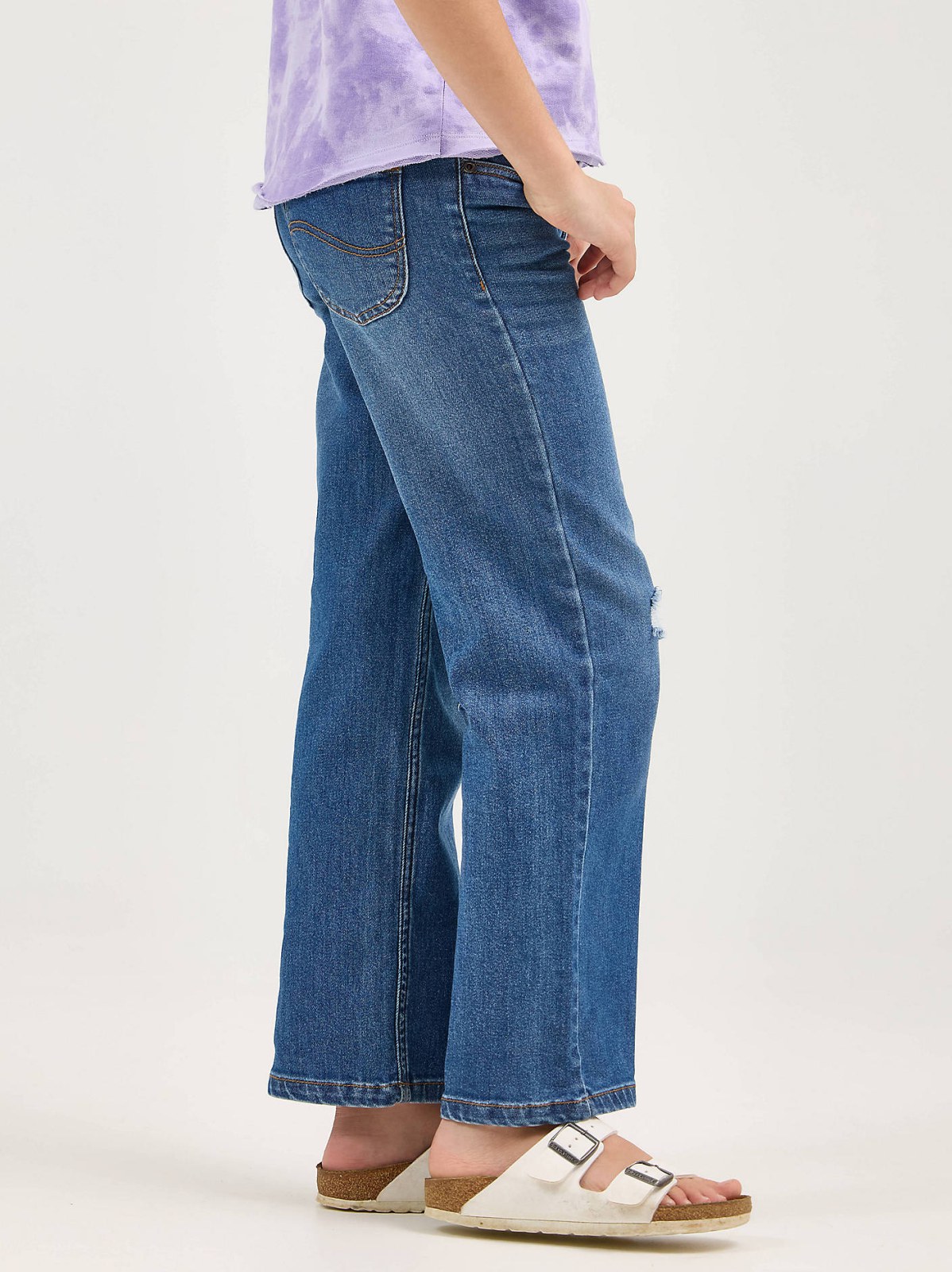 Girl's Distressed Wide Leg Jean - view 4