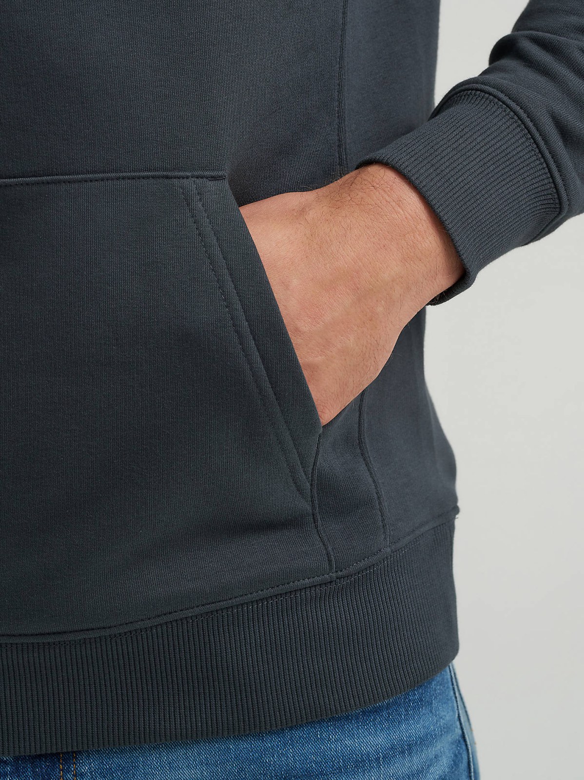 Men's Logo Patch Solid Hoodie - view 4
