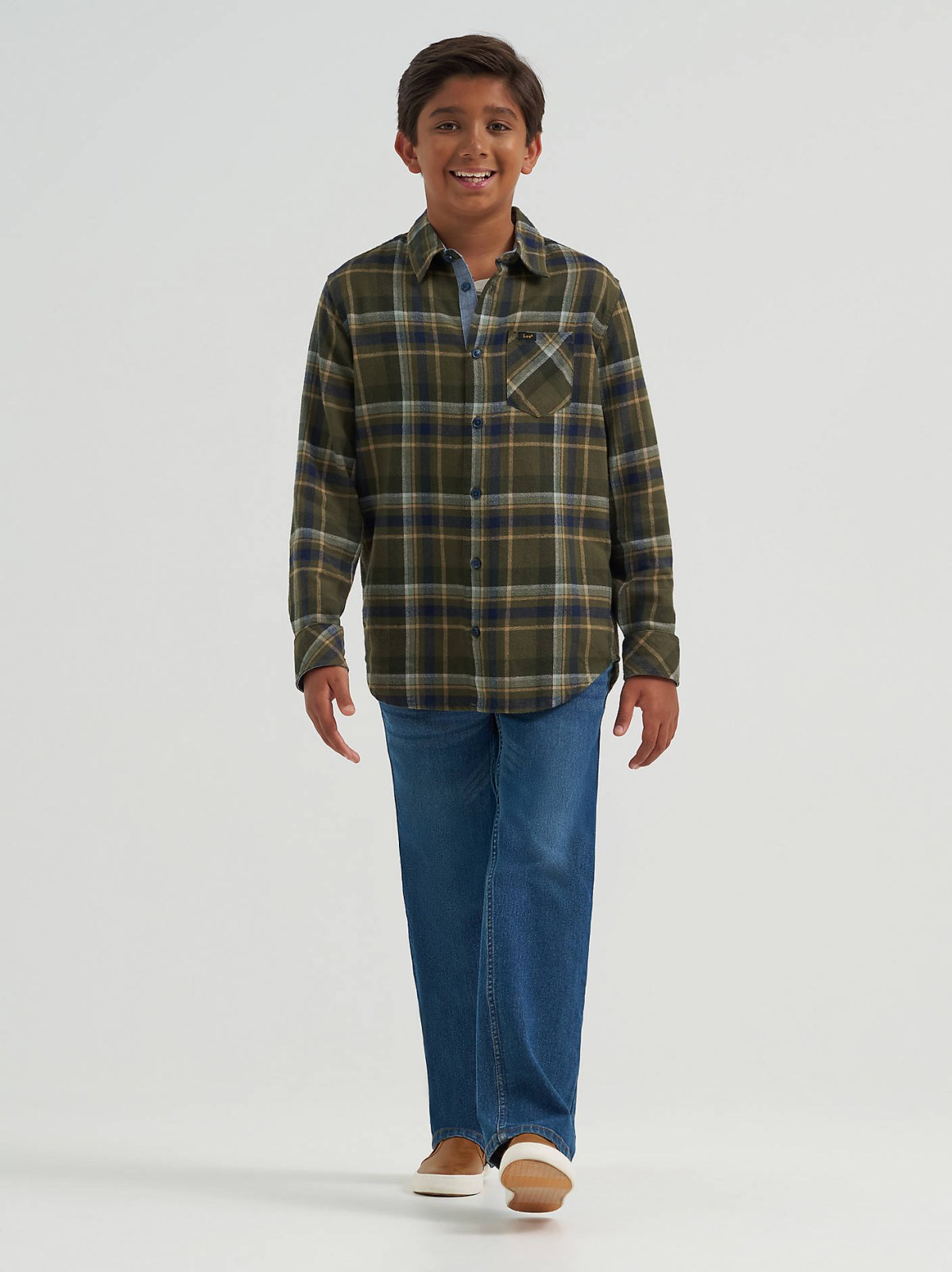 Boy's One Pocket Plaid Flannel Shirt - view 4