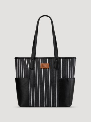 Women's Stripe Logo Tote With Side Pockets