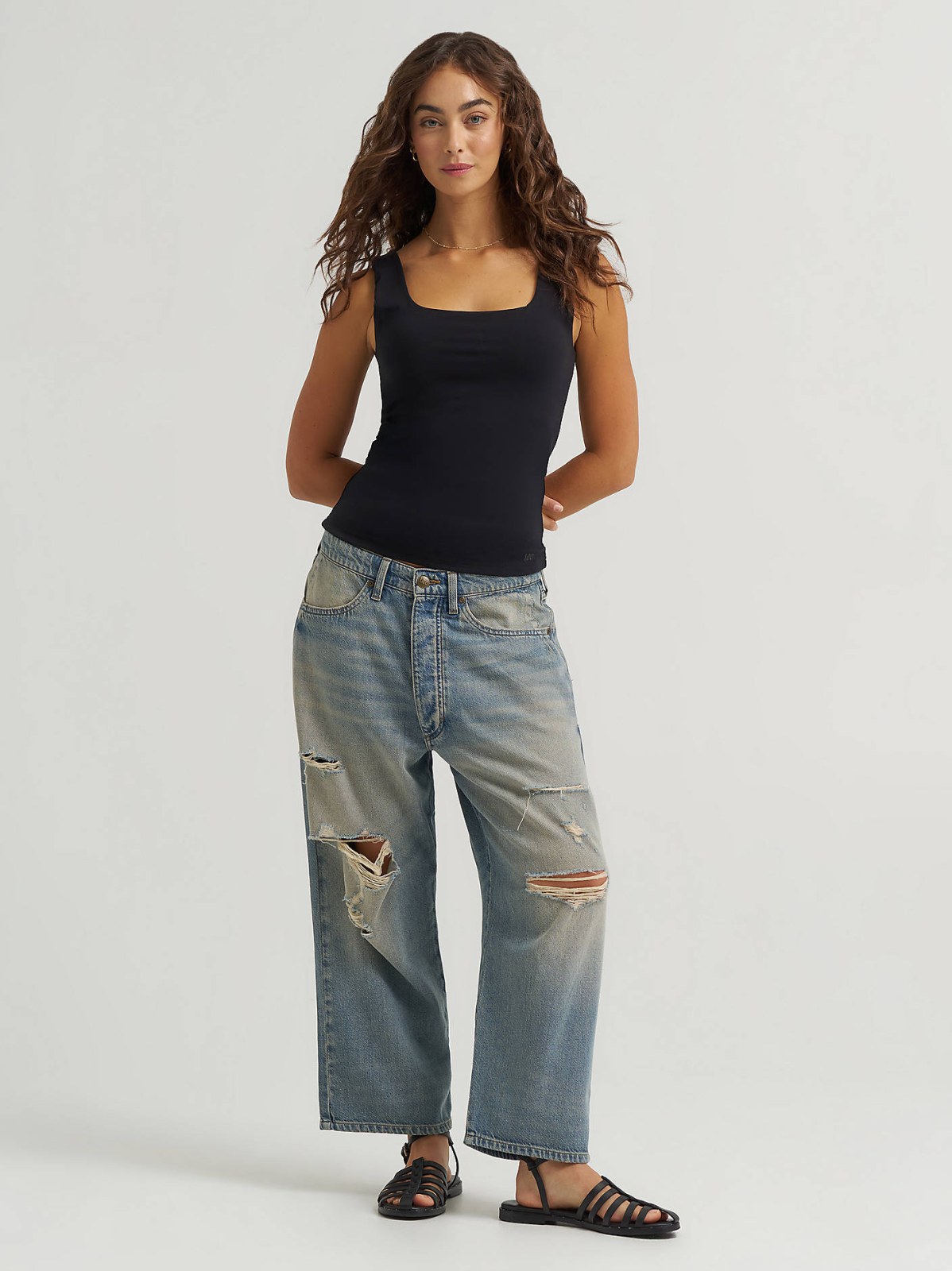 Women's Solid Square Neck Tank Top - view 3