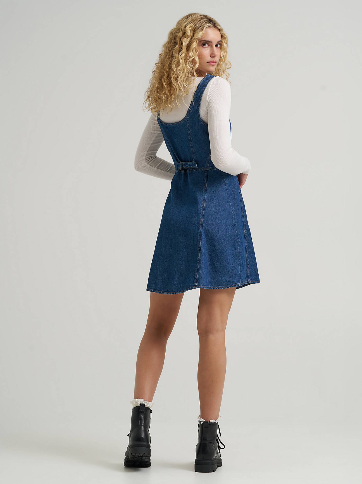 Women's Seamed Denim Mini Dress - view 2