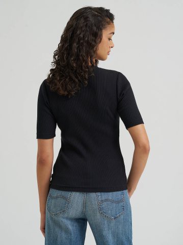 Women's Fitted Rib Knit Tee — alternate view