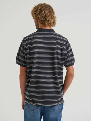 Men's Stripe Mini Pique Polo Shirt
