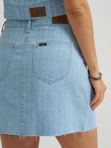 Women's Pleated Denim Skirt