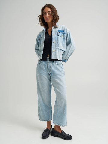 Women's Loose Crop Button-Fly Jean