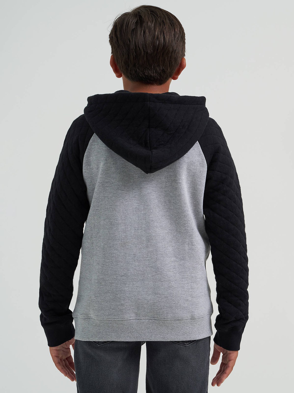 Boy's Quilted Raglan Fleece Hoodie - view 2