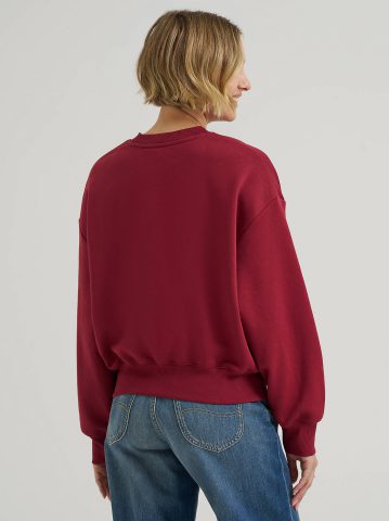 Women's Solid Crew Neck Sweatshirt — alternate view