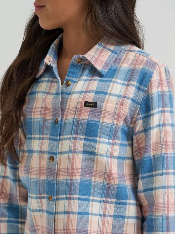 Girl's One Pocket Plaid Flannel Shirt