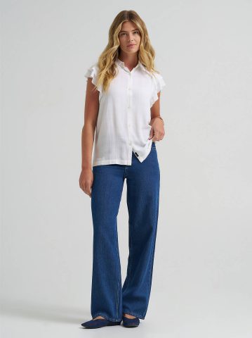 Women's Legendary Flutter Sleeve Button Down Shirt