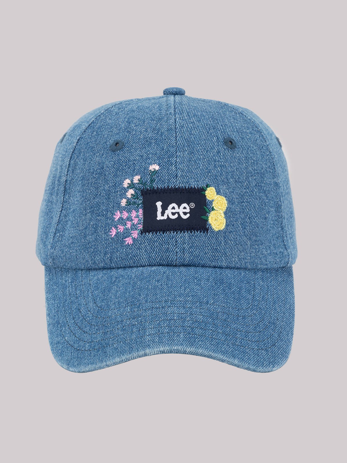 Women's Flower Embroidered Denim Dad Cap - view 2