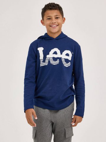 Boy's Stripe Twitch Logo Hoodie Tee