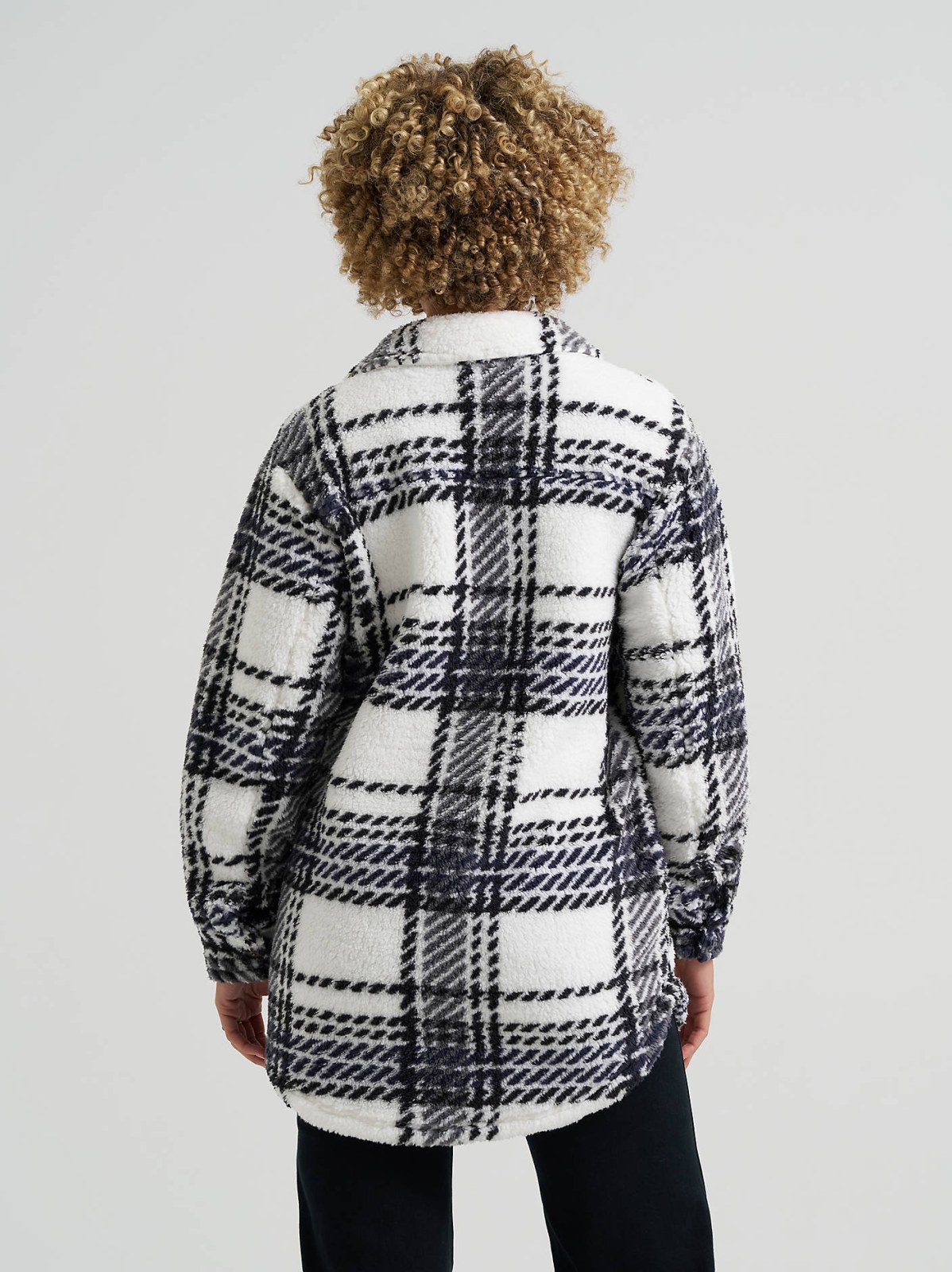 Women's Plaid Sherpa Shacket - view 2