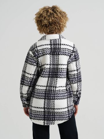 Women's Plaid Sherpa Shacket — alternate view