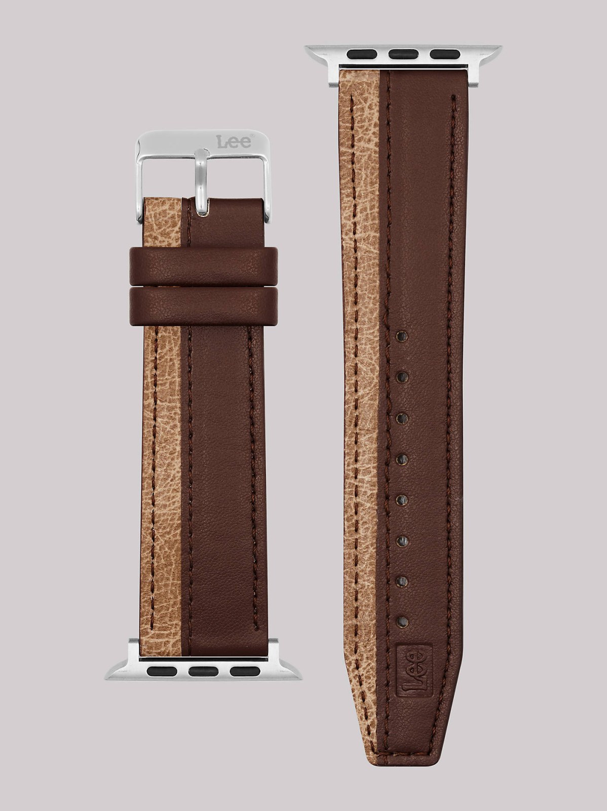 Solid with Side Stripe Vegan Leather Universal Watchband - view 4