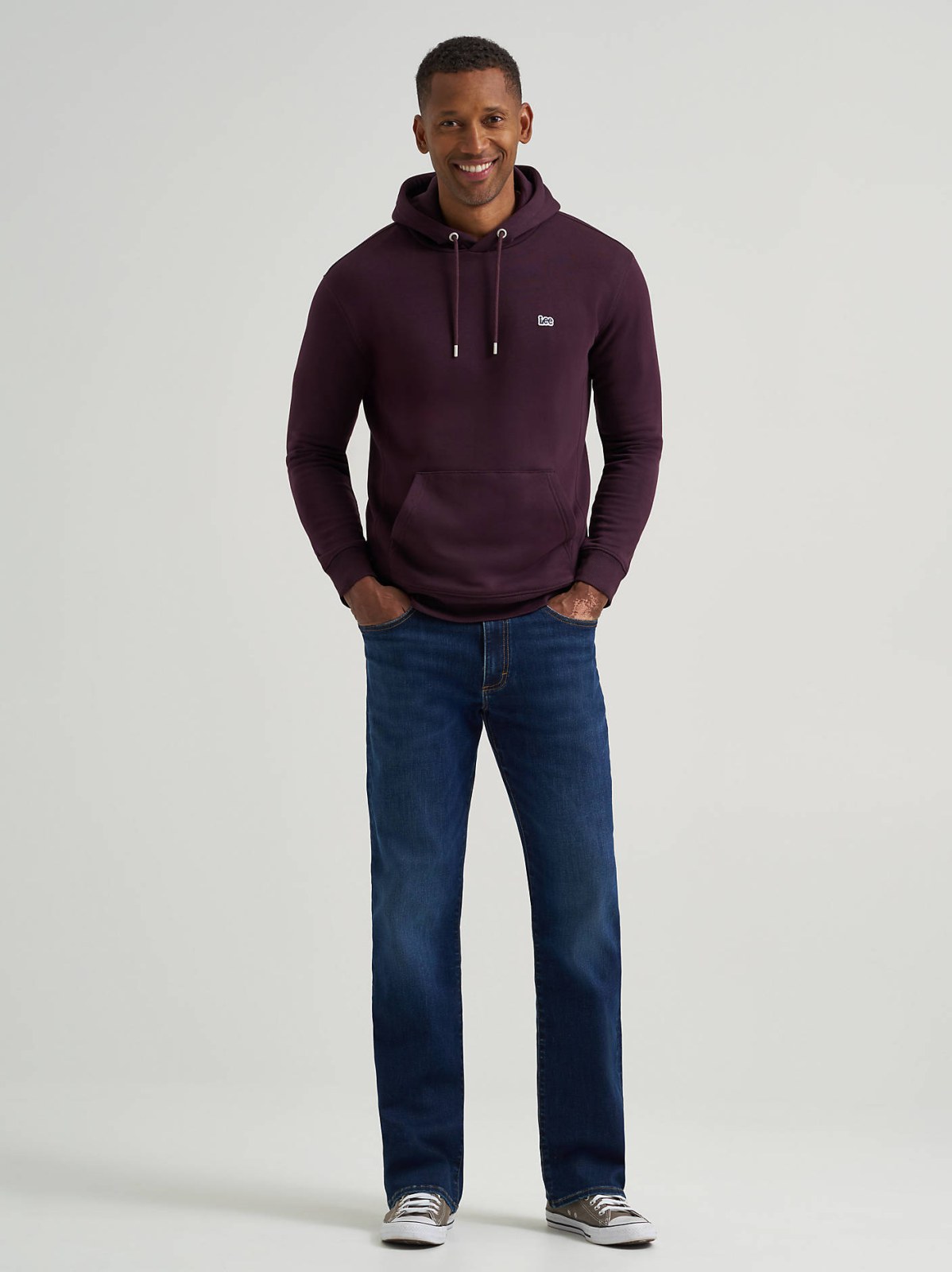 Men's Logo Patch Solid Hoodie - view 4