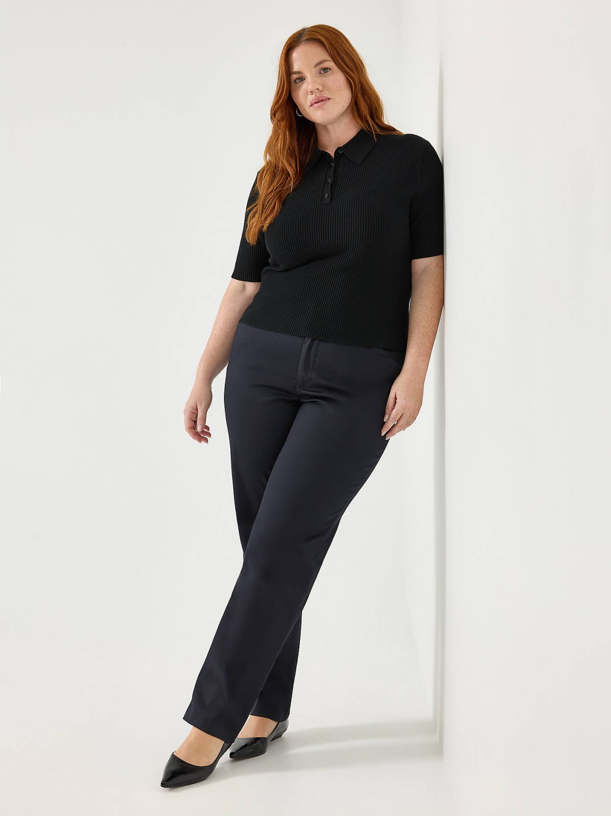 Women's Wrinkle Free Relaxed Fit Straight Leg Pant (Plus) - view 7