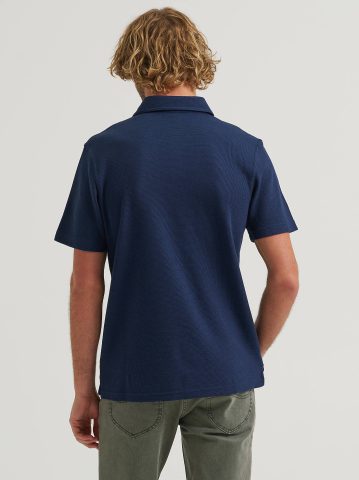 Men's Lightweight Waffle Knit Polo Shirt
