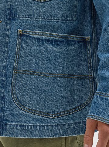 Men's Loose Fit Denim Workwear Chore Coat