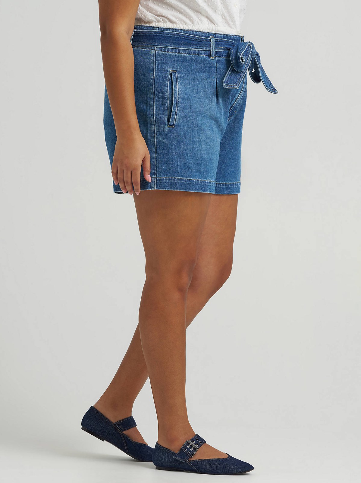 Women's High Rise Denim Bow Short (Plus) - view 4