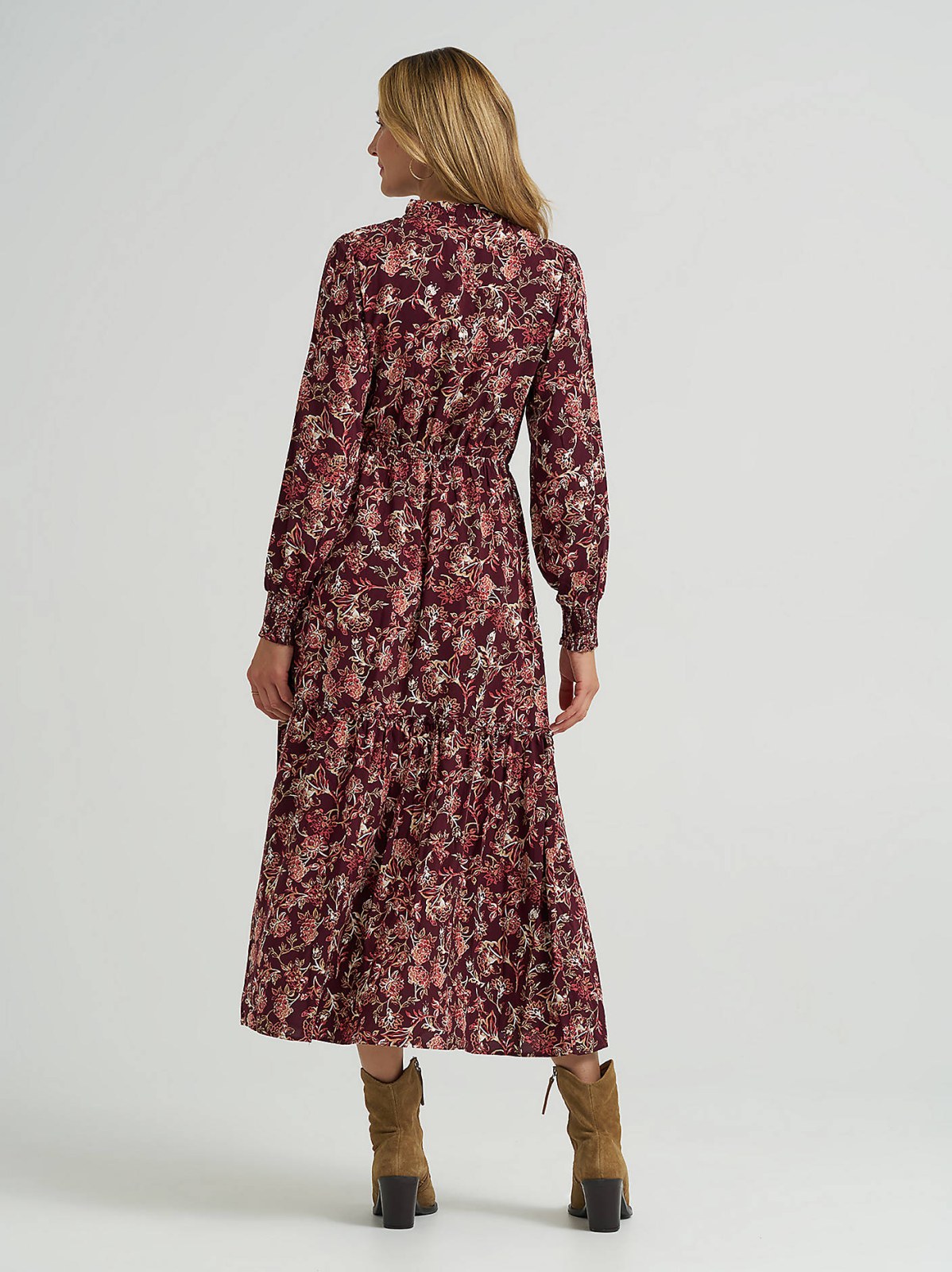 Women's Long Sleeve Printed Maxi Dress - view 2