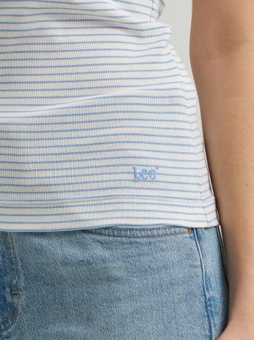 Women's Cap Sleeve Stripe Tee