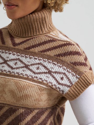 Women's Sleeveless Turtle Neck Sweater Vest