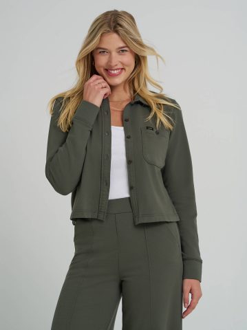 Women's All Purpose Solid Knit Button Down Shirt