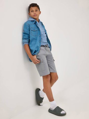 Boy's Rib Stretch Pull On Cargo Short