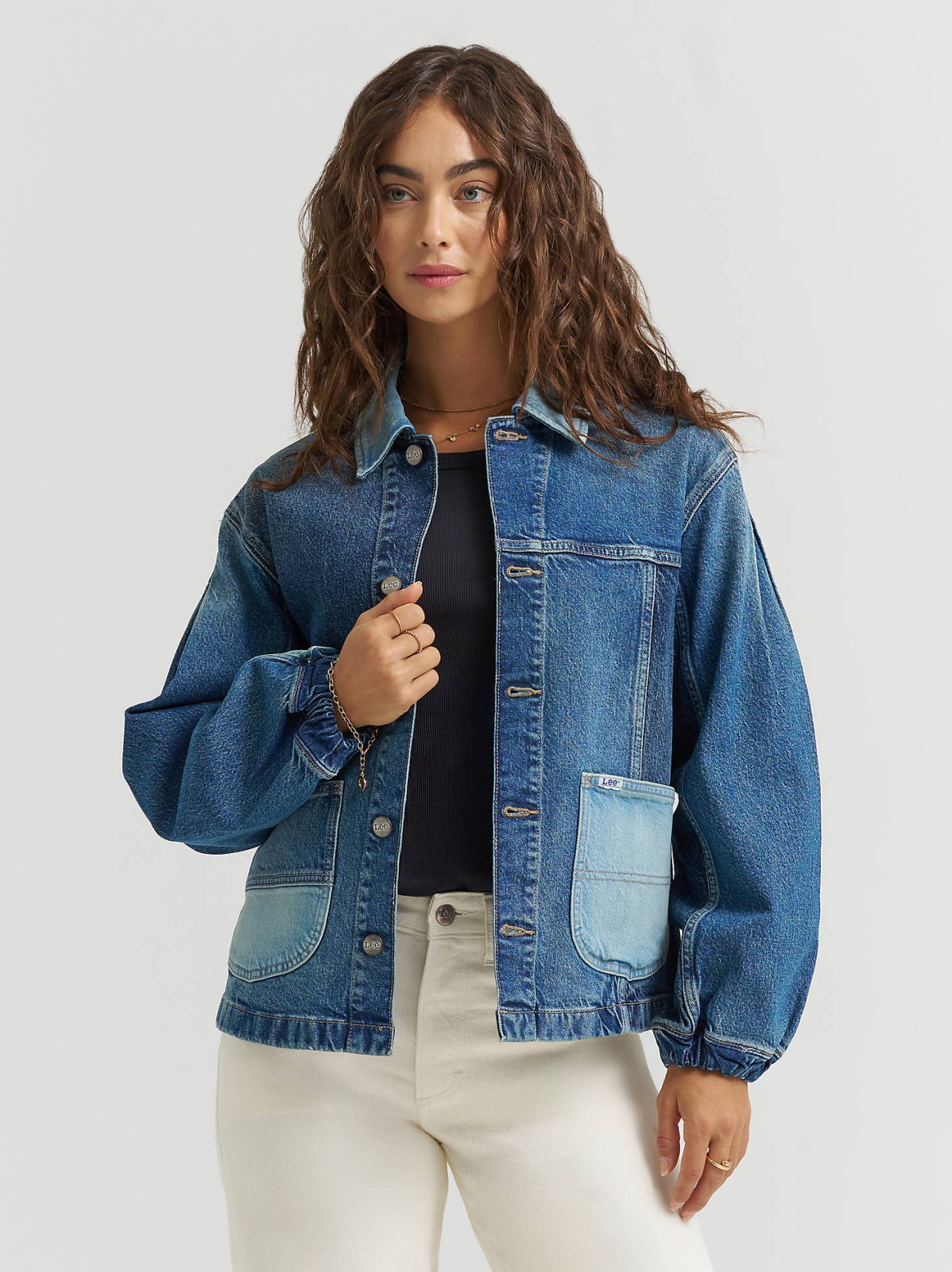Women's Patched Denim Chore Jacket - view 9