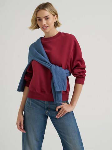 Women's Solid Crew Neck Sweatshirt