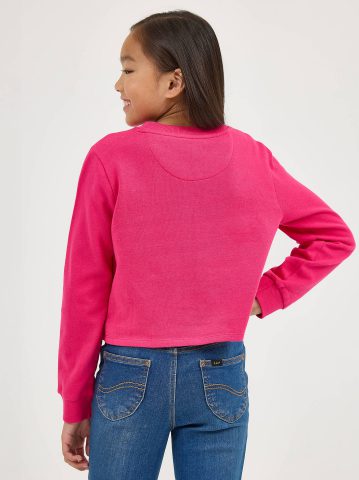 Girl's Crop Logo Crewneck