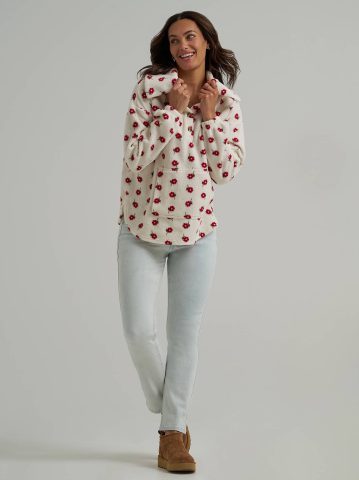Women's Printed Sherpa Pullover